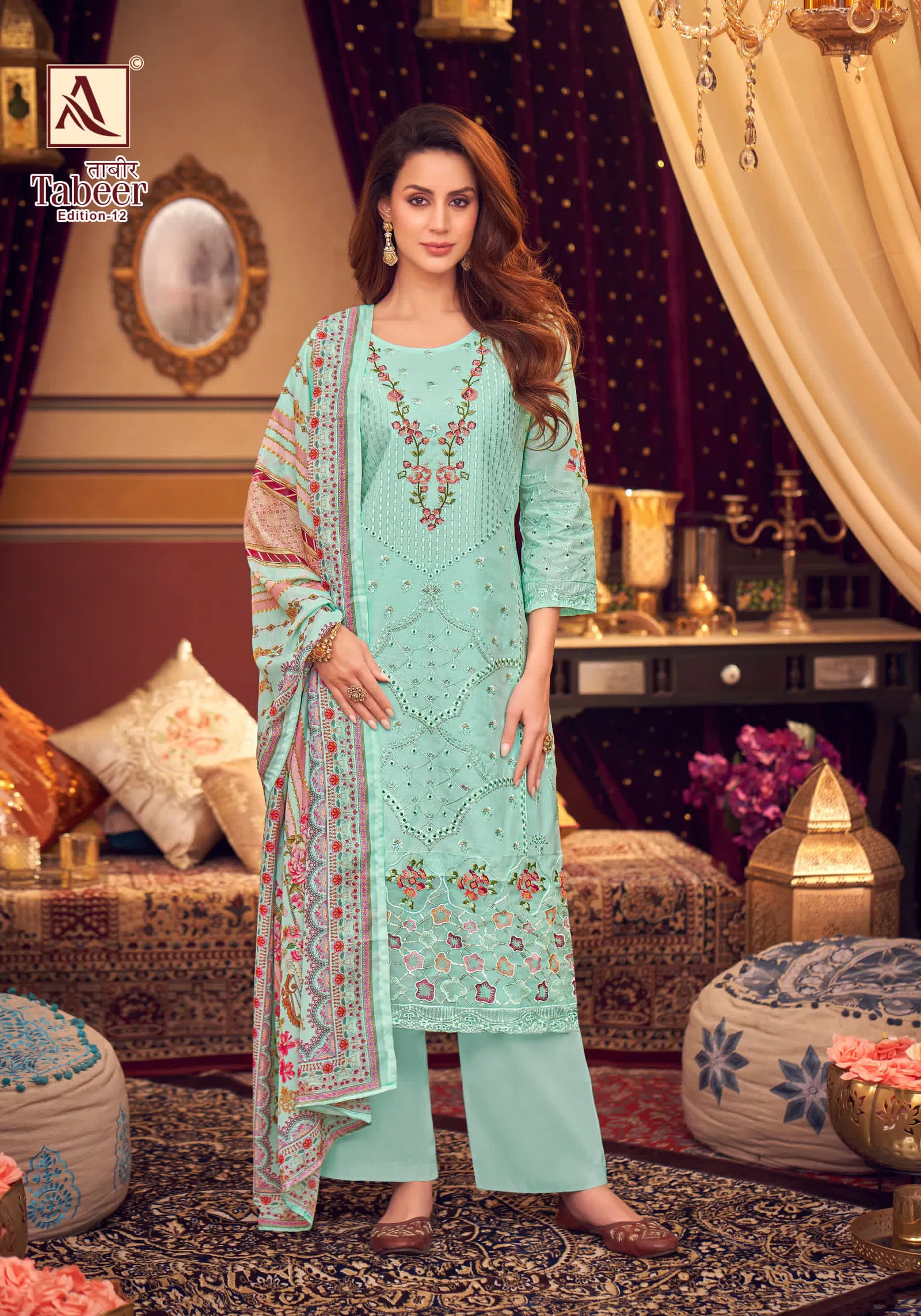 Tabeer Edition 12 By Alok Suit Cambric Lawn Dress Material Exporters In India